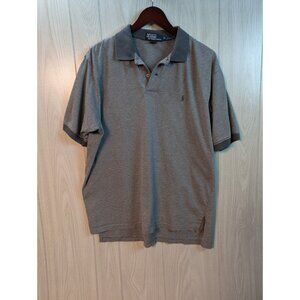 Polo Ralph Lauren Classic Fit Shirt Men's Size XL Gray Striped Short Sleeve Pony